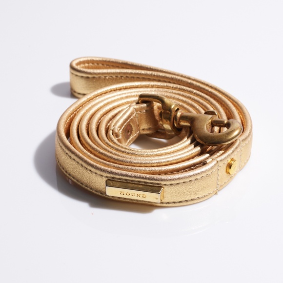 Hound Collection Other - Hound Collection Dog Leather Leash Genuine Leather Gold Bar Logo